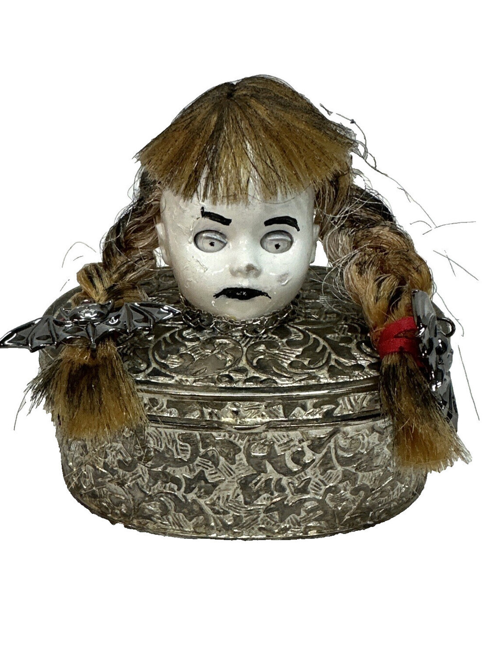 Art Doll Scary Horror Possessed Zombie Doll Haunted Halloween Prop Trinket Box